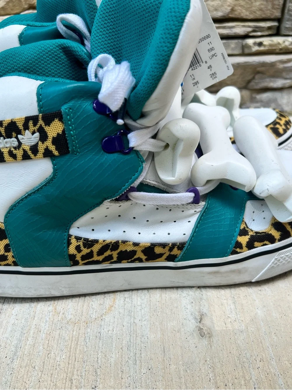 Jeremy Scott JS Bones Leopard Accent Sneakers US sz 11.5